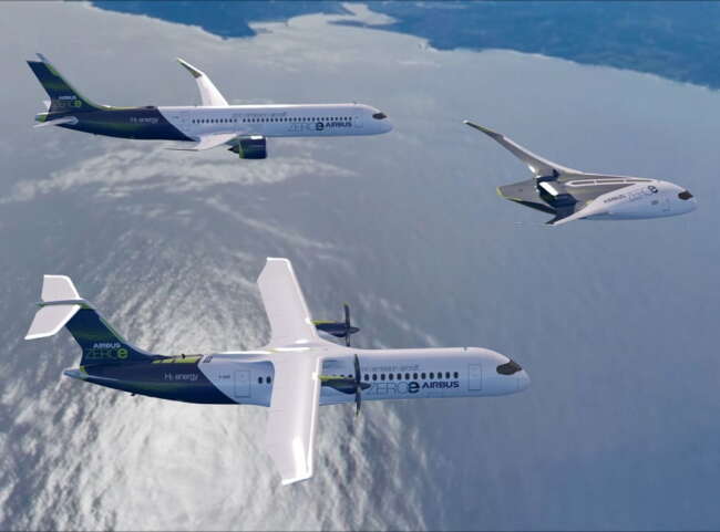 هواپیماهای تجاری ایرباس با تولید دی‌ اکسید کربن صفر - هواپیما بدون دی اکسید کربن