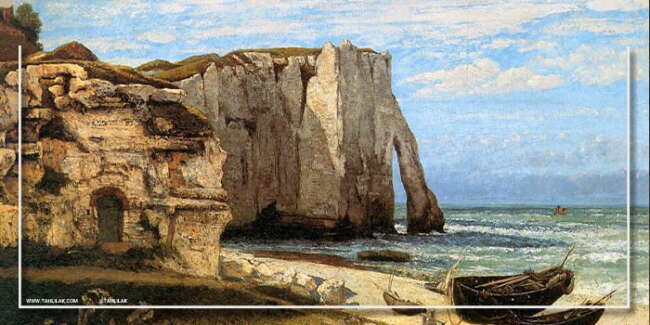 the cliff at etretat after the storm