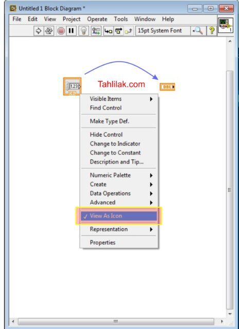 view as Icon Labview