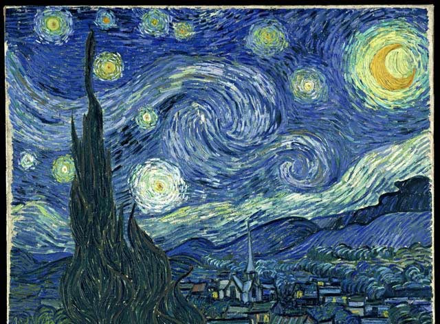 معروف ترین نقاشی های جهان شب پر ستاره ون گوگ