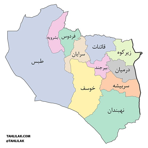 نقشه استان خراسان جنوبی