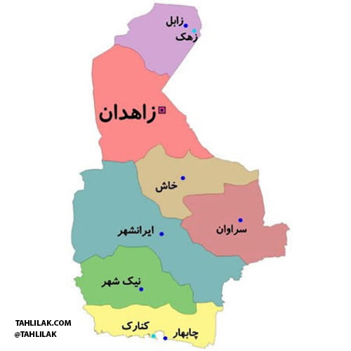 نقشه استان سیستان و بلوچستان