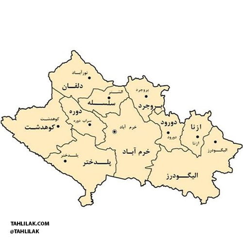 نقشه استان لرستان