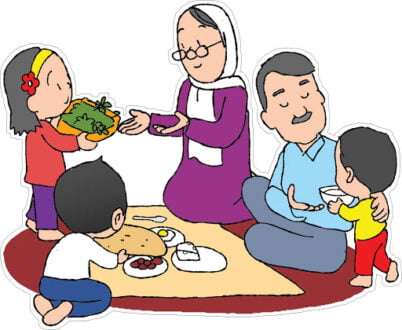 شعر کودکانه یک شام ساده با خانواده