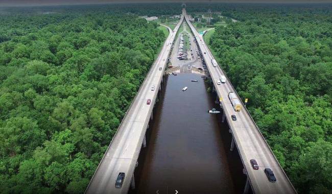 طولانی ترین پل جهان Manchac Swamp Bridge