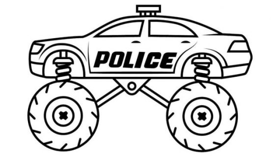نقاشی ماشین پلیس